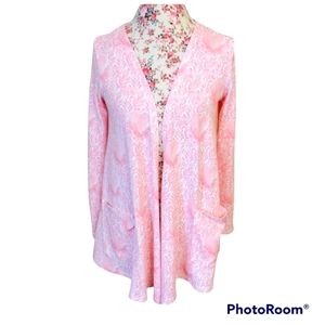 Lularoe pink heart cardigan